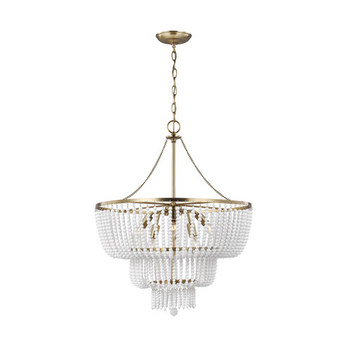 Jackie Six Light Chandelier in Satin Brass (454|3180706EN-848)