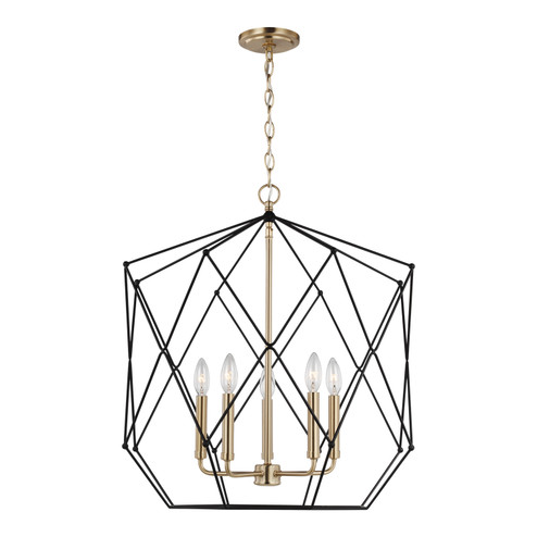 Zarra Five Light Lantern in Satin Brass (454|5334105EN-848)