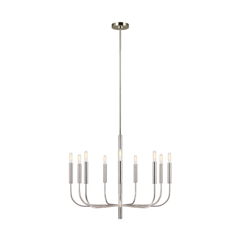 Brianna Nine Light Chandelier in Polished Nickel (454|EC1009PN)