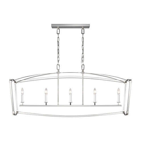 Thayer Five Light Linear Chandelier in Polished Nickel (454|F3326/5PN)