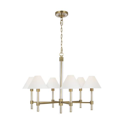 Robert Six Light Chandelier in Time Worn Brass (454|LC1076TWB)