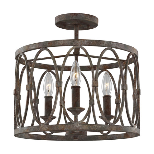 Patrice Three Light Semi-Flush Mount in Deep Abyss (454|SF346DA)