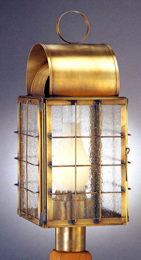 Captain One Light Post Mount in Antique Brass (265|40122ABS)