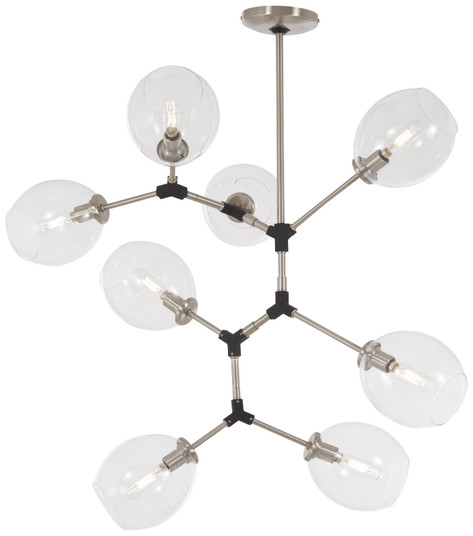 Nexpo Eight Light Pendant in Brushed Nickel W/Black Accents (42|P1365-619)