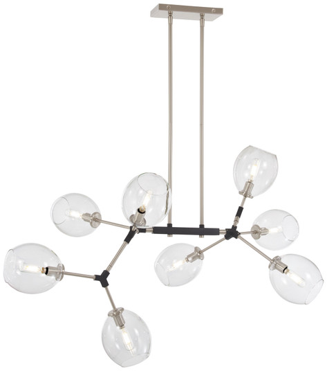 Nexpo Eight Light Chandelier in Brushed Nickel With Black (42|P1368-619)