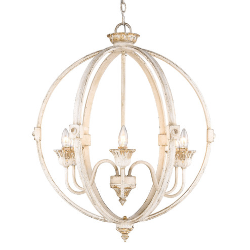 Jules Six Light Chandelier in Antique Ivory (62|0892-6 AI)