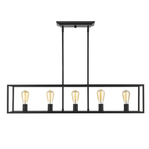 Wesson Five Light Linear Pendant in Matte Black (62|2072-LP BLK)