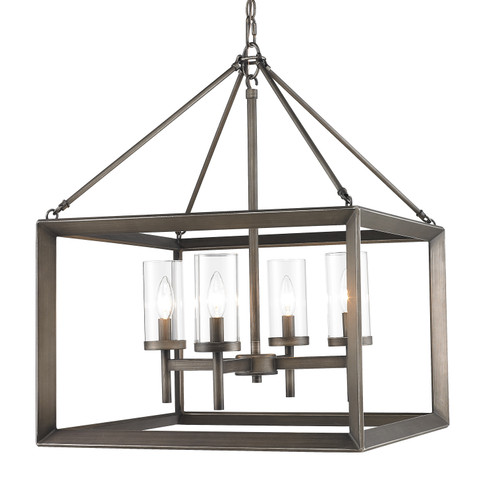 Smyth Four Light Chandelier in Gunmetal Bronze (62|2073-4 GMT)