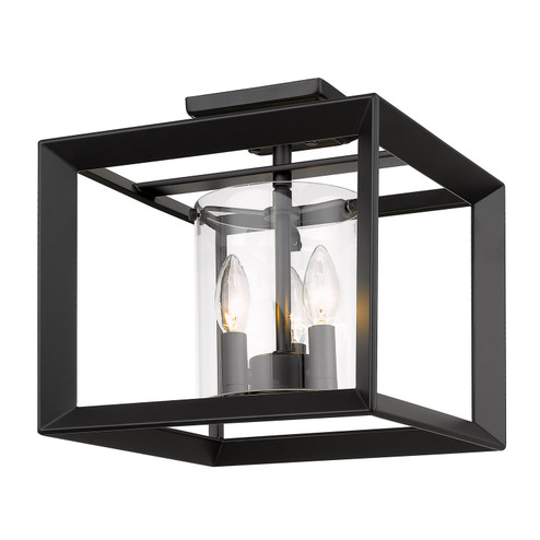 Smyth Three Light Semi-Flush Mount in Matte Black (62|2073-SF12 BLK-CLR)