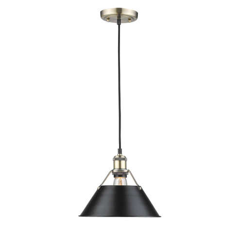 Orwell AB One Light Pendant in Aged Brass (62|3306-M AB-BLK)