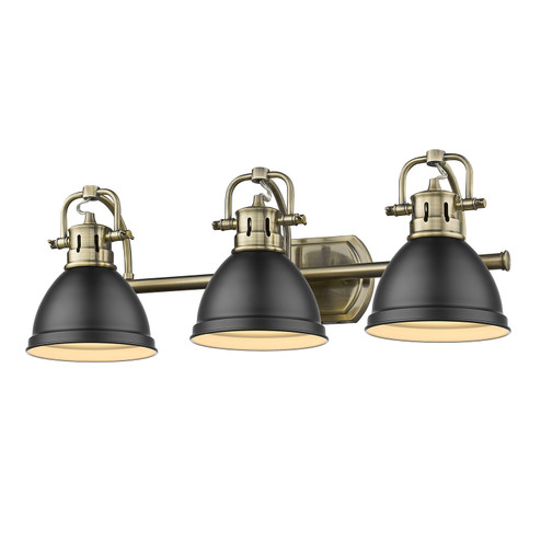 Duncan AB Three Light Bath Vanity in Aged Brass (62|3602-BA3 AB-BLK)