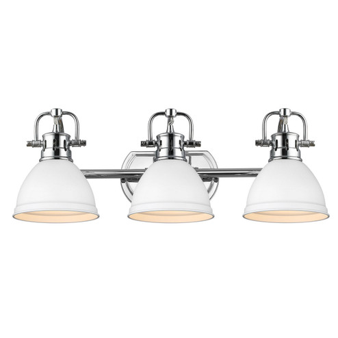Duncan Three Light Bath Vanity in Chrome (62|3602-BA3 CH-WHT)