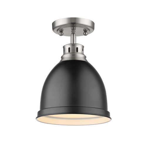 Duncan One Light Flush Mount in Pewter (62|3602-FM PW-BLK)