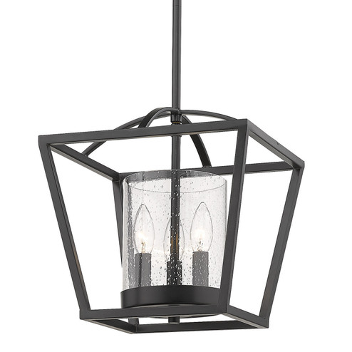 Mercer Three Light Mini Chandelier in Matte Black (62|4309-M3 BLK-BLK-SD)