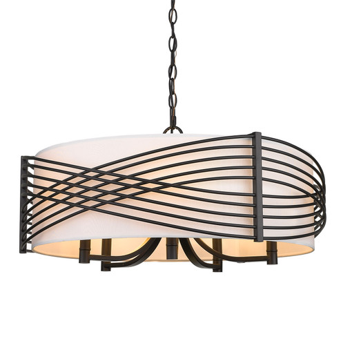 Zara BLK Five Light Chandelier in Matte Black (62|5516-5 BLK-MWS)