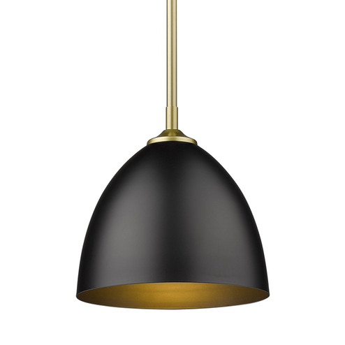Zoey One Light Pendant in Olympic Gold (62|6956-S OG-BLK)