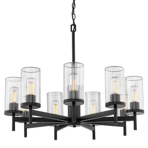 Winslett BLK Nine Light Chandelier in Matte Black (62|7011-9 BLK-CLR)