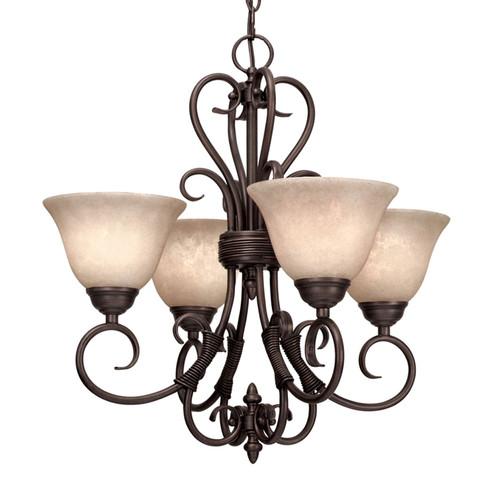 Homestead Four Light Chandelier in Rubbed Bronze (62|8606-GM4 RBZ-TEA)