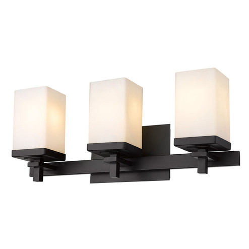 Maddox BLK Three Light Bath Vanity in Matte Black (62|DDDD-BA3 BLK-OP)