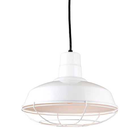 Warehouse One Light Pendant in White (381|H-QSN15114-C-93/QSNWGR-14``-93)