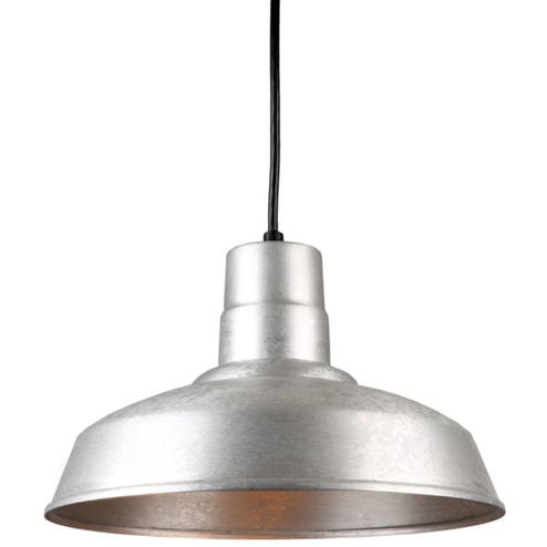 Warehouse One Light Pendant in Galvanized (381|H-QSN15114-C-96)