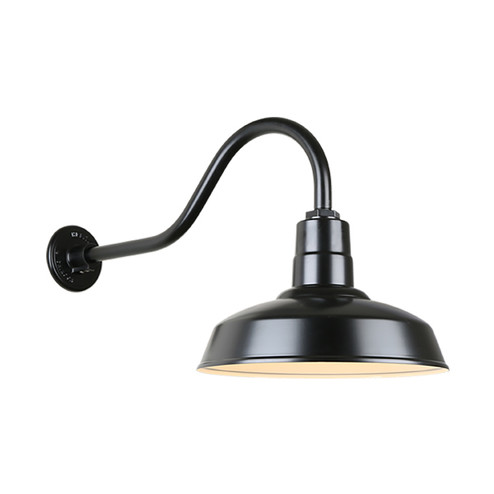 Warehouse One Light Outdoor Gooseneck Light in Black (381|H-QSN15114-SA-91/QSNHL-A-91)