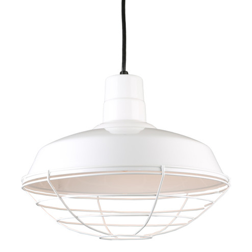 Warehouse One Light Pendant in White (381|H-QSN15116-C-93/QSNWGR-16``-93)