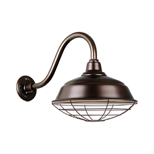 Warehouse One Light Outdoor Gooseneck Light in Oil Rubbed Bronze (381|H-QSN15117-SA-145/QSNB-42-145/QSNWGR-17``-145)