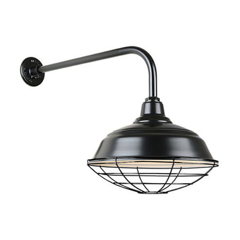 Warehouse One Light Outdoor Gooseneck Light in Black (381|H-QSN15117-SA-91/QSNB-13-91/QSNWGR-17``-91)