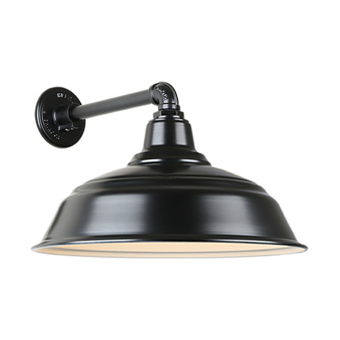 Warehouse One Light Outdoor Gooseneck Light in Black (381|H-QSN15117-SA-91/QSNB-44-91)