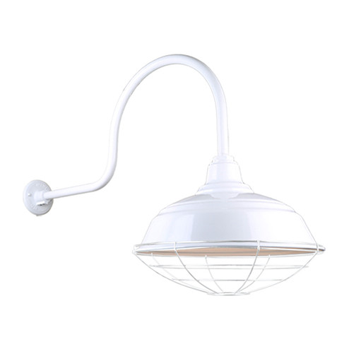 Warehouse One Light Outdoor Gooseneck Light in White (381|H-QSN15117-SA-93/QSNHL-C-93/QSNWGR-17``-93)