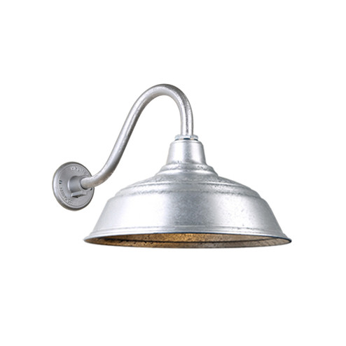 Warehouse One Light Outdoor Gooseneck Light in Galvanized (381|H-QSN15117-SA-96/QSNB-42-96)