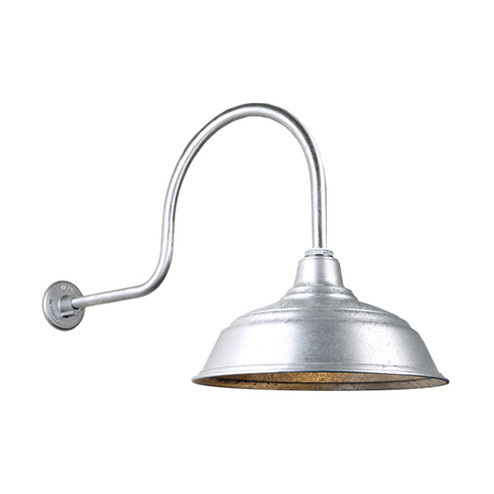 Warehouse One Light Outdoor Gooseneck Light in Galvanized (381|H-QSN15117-SA-96/QSNHL-C-96)