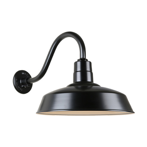 Warehouse One Light Outdoor Gooseneck Light in Black (381|H-QSN15118-SA-91/QSNB-42-91)