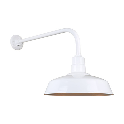 Warehouse One Light Outdoor Gooseneck Light in White (381|H-QSN15118-SA-93/QSNB-13-93)