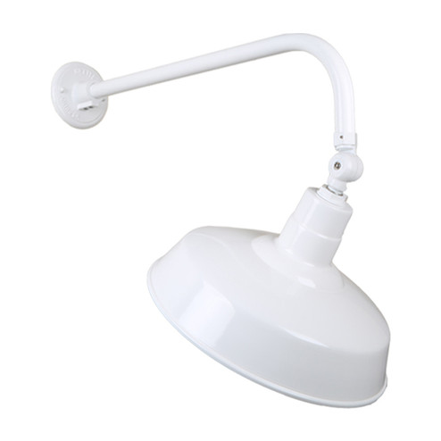 Warehouse One Light Outdoor Gooseneck Light in White (381|H-QSN15118-SA-93/QSNB-13-93/QSNSK-93)