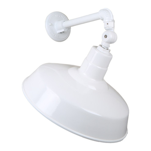 Warehouse One Light Outdoor Gooseneck Light in White (381|H-QSN15118-SA-93/QSNB-44-93/QSNSK-93)