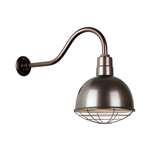 Deep Bowl Shade One Light Outdoor Gooseneck Light in Oil Rubbed Bronze (381|H-QSN16112-SA-145/QSNHL-A-145/QSNWGR-12``-145)