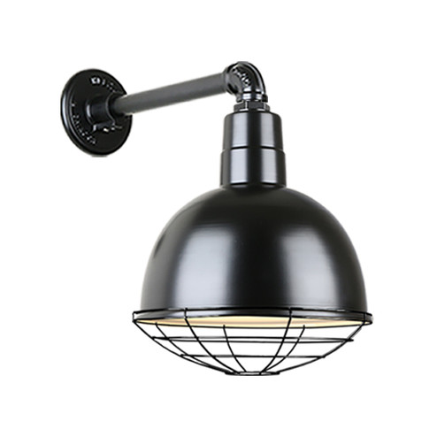 Deep Bowl Shade One Light Outdoor Gooseneck Light in Black (381|H-QSN16112-SA-91/QSNB-44-91/QSNWGR-12``-91)