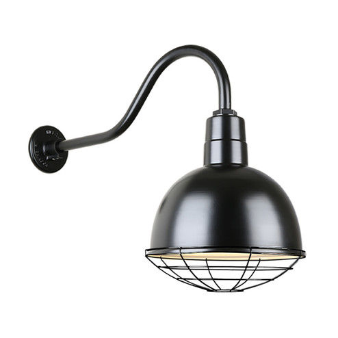 Deep Bowl Shade One Light Outdoor Gooseneck Light in Black (381|H-QSN16112-SA-91/QSNHL-A-91/QSNWGR-12``-91)