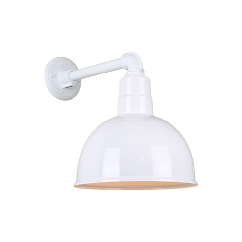 Deep Bowl Shade One Light Outdoor Gooseneck Light in White (381|H-QSN16112-SA-93/QSNB-44-93)