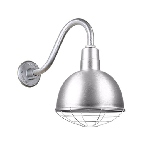 Deep Bowl Shade One Light Outdoor Gooseneck Light in Galvanized (381|H-QSN16112-SA-96/QSNB-42-96/QSNWGR-12``-96)