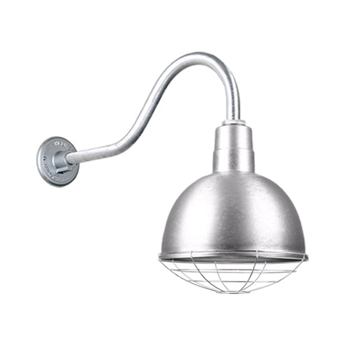 Deep Bowl Shade One Light Outdoor Gooseneck Light in Galvanized (381|H-QSN16112-SA-96/QSNHL-A-96/QSNWGR-12``-96)