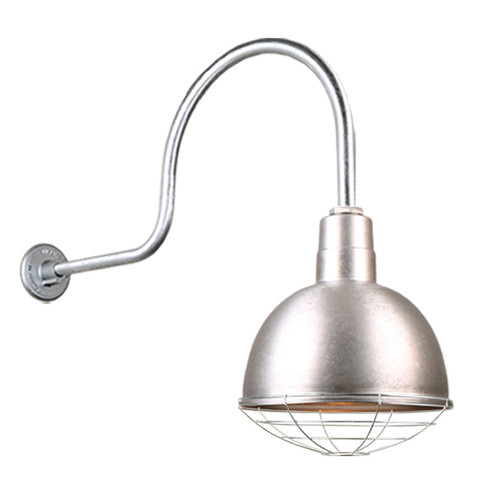 Deep Bowl Shade One Light Outdoor Gooseneck Light in Galvanized (381|H-QSN16112-SA-96/QSNHL-C-96/QSNWGR-12``-96)