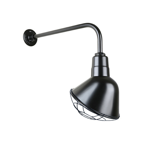 Angle Shade One Light Outdoor Gooseneck Light in Black (381|H-QSN18110-SA-91/QSNB-13-91/QSNWGR-10``-91)