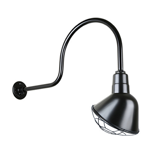 Angle Shade One Light Outdoor Gooseneck Light in Black (381|H-QSN18110-SA-91/QSNHL-C-91/QSNWGR-10``-91)