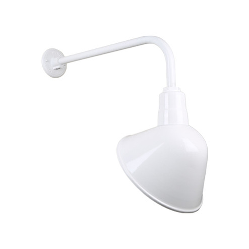 Angle Shade One Light Outdoor Gooseneck Light in White (381|H-QSN18112-SA-93/QSNB-13-93)