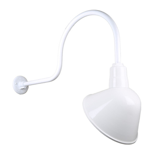 Angle Shade One Light Outdoor Gooseneck Light in White (381|H-QSN18112-SA-93/QSNHL-C-93)