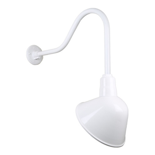 Angle Shade One Light Outdoor Gooseneck Light in White (381|H-QSN18112-SA-93/QSNHL-H-93)