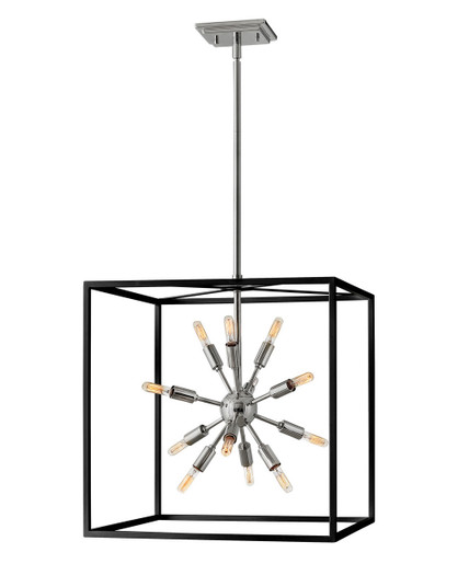 Aros LED Chandelier in Black with Polished Nickel accents (13|46314BLK-PN)